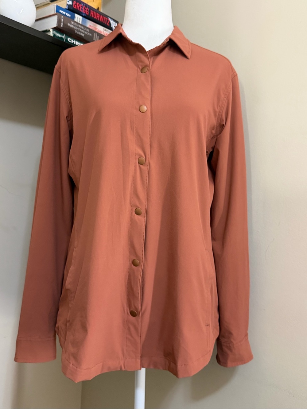 Women's Rust Button-Front Long Sleeve Shirt Mosquito repellent shirt
